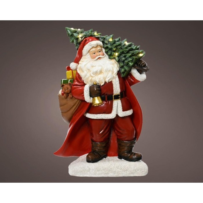 BABBO NATALE LED CON ALBERO H.38.5